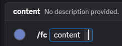 DiscordBotFFXIVのfcコマンドへFCチャットの文章を入力する画面